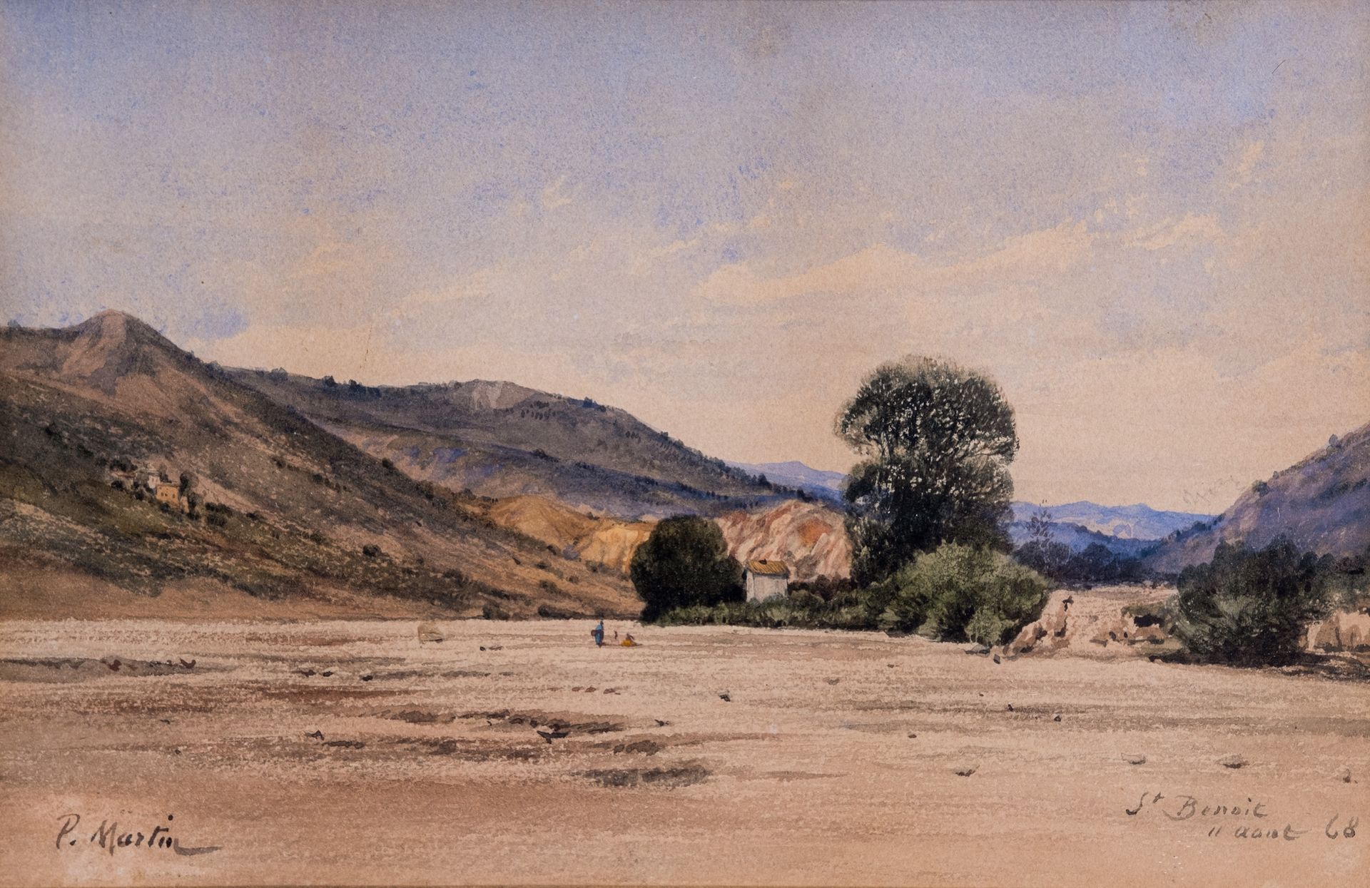 Null PAUL MARTIN (1830-1903) 

Saint-Benoît. 1868

Aquarelle

Signée en bas à ga&hellip;