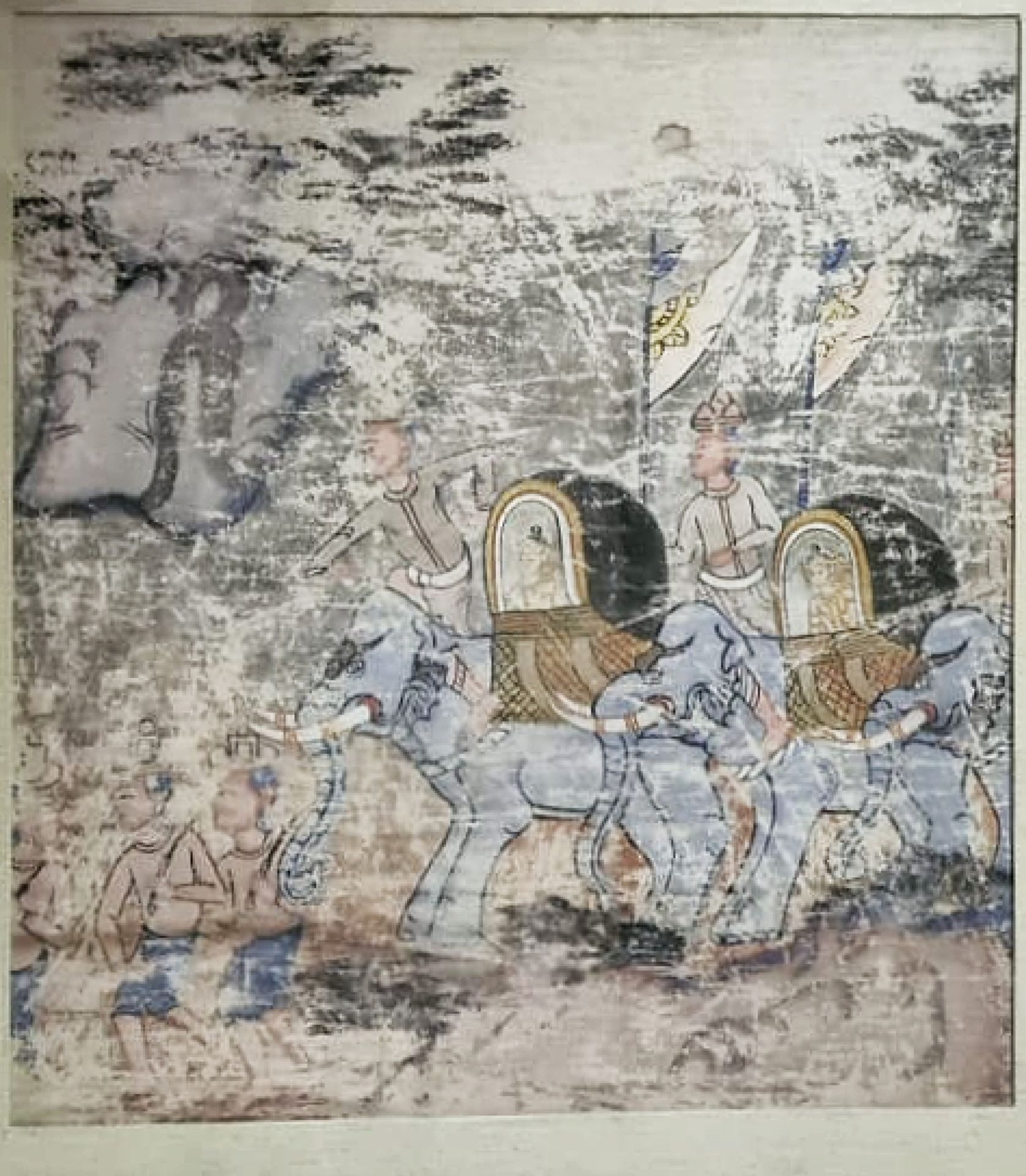 Null 暹罗，约1900年

游行

棉花上的墨水和颜料

60 x 54 cm

(事故和丢失的零件)