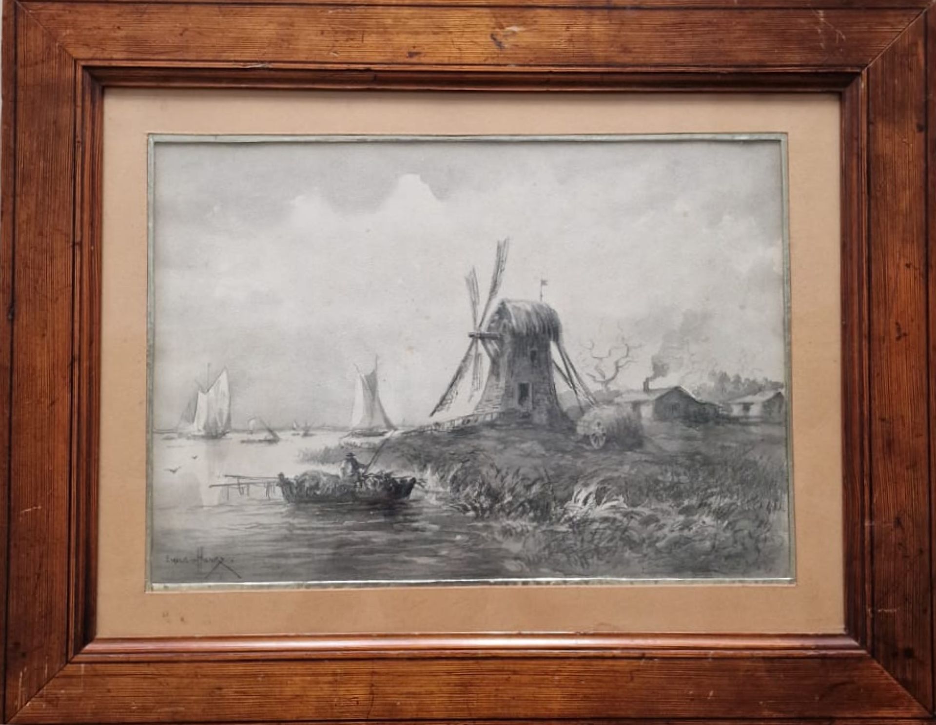 Null Emile Henry (1842-1920)

Paesaggio con mulino

Acquerello 

Firmato in bass&hellip;