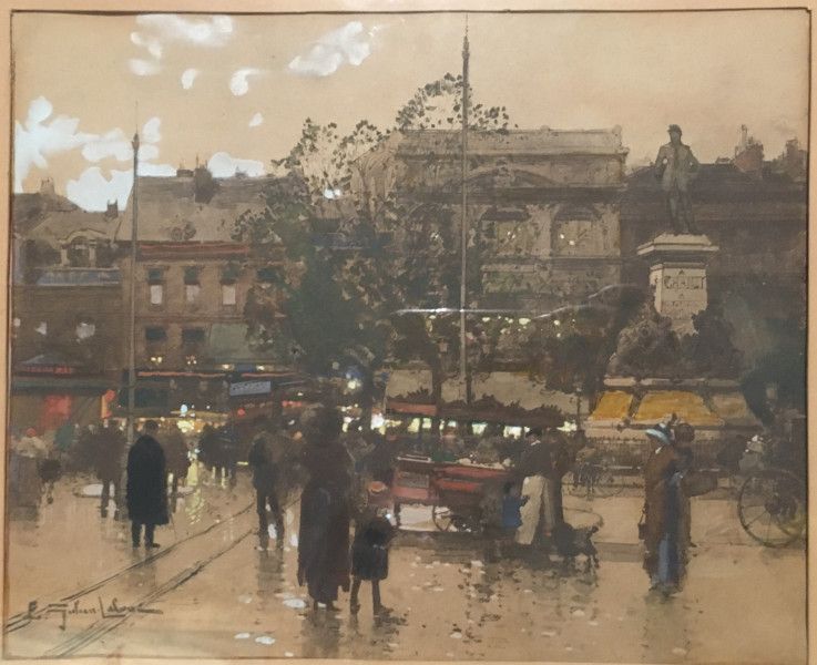 Null 
Eugène GALIEN-LALOUE (1854-1941)
Vista su Parigi
Guazzo su carta.
Firmato &hellip;