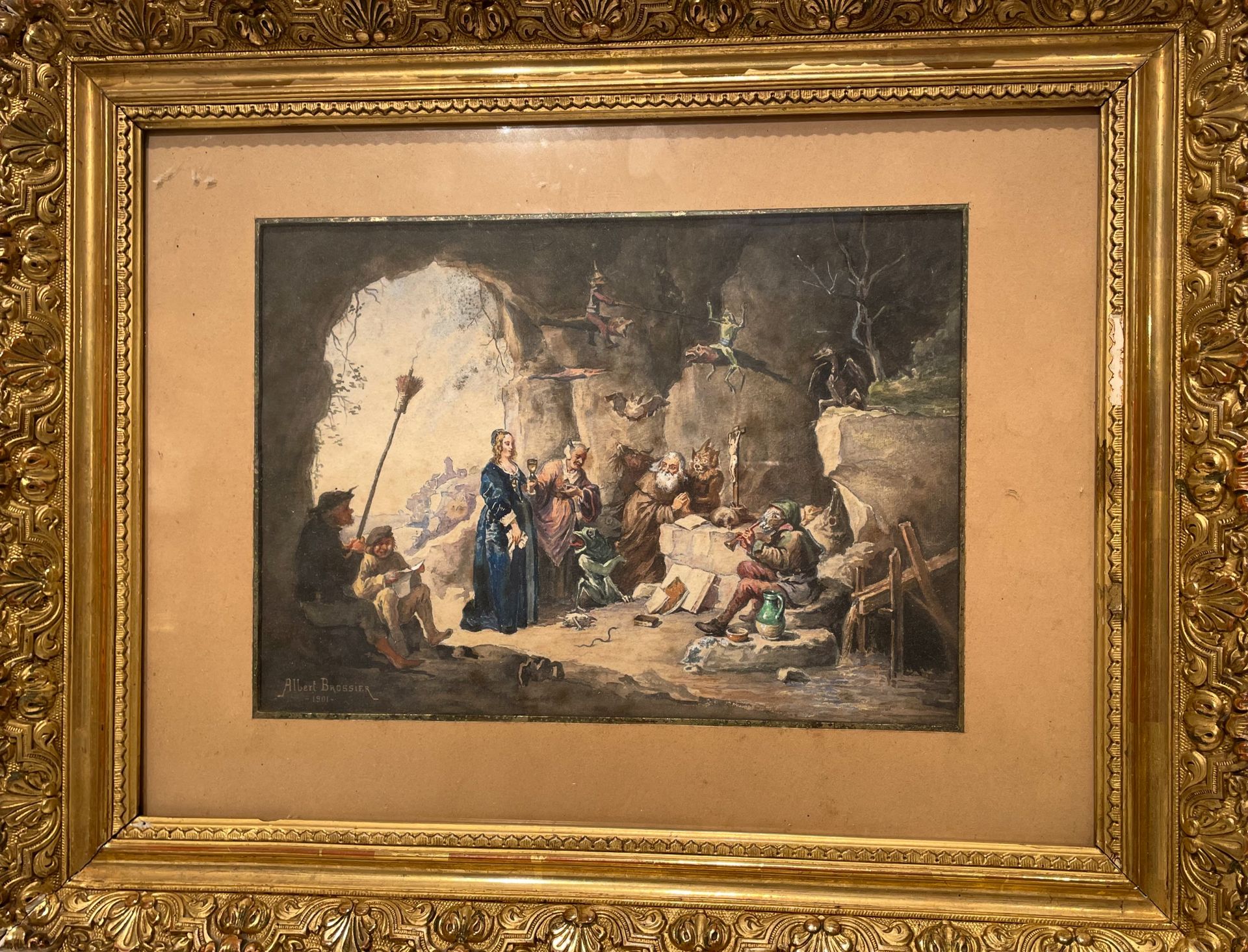 Null 艾伯特-布罗西尔

La drole de messe.1901

水彩画

左下方有签名和日期

19 x 27 cm