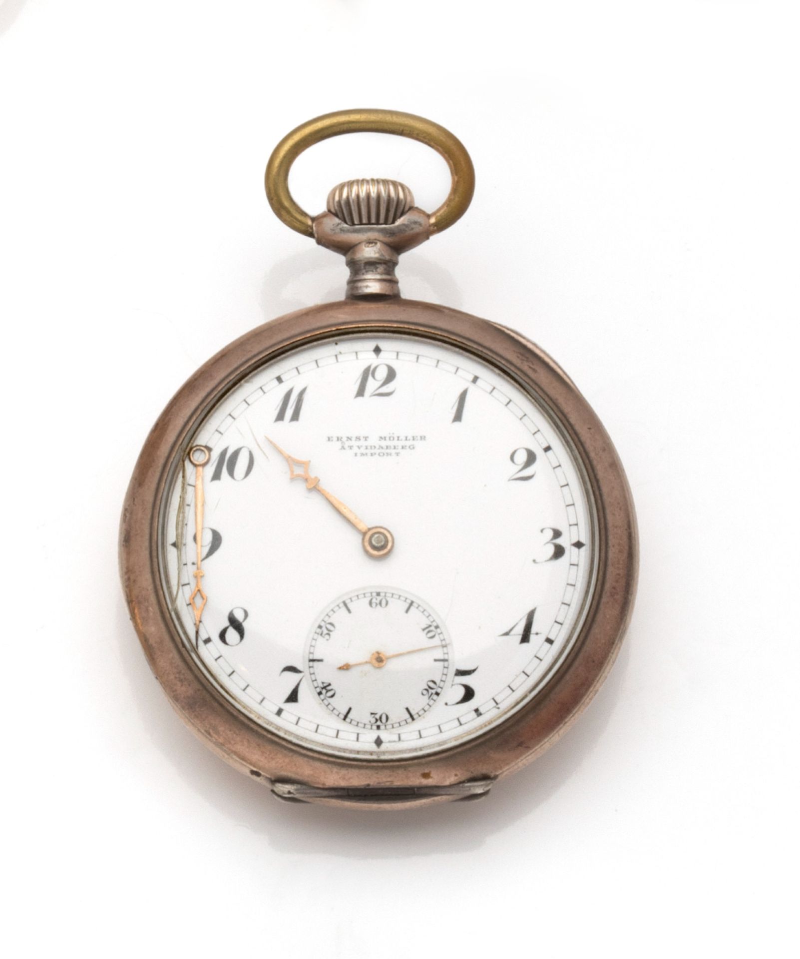 Null Ernest MULLER 

Reloj de bolsillo de plata (800/1000) y vermeil con movimie&hellip;