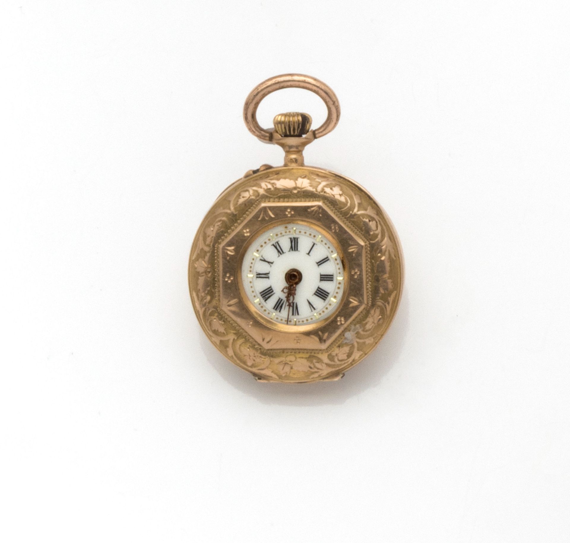 Null Kragenuhr aus 18 Karat Gelbgold (750/1000) mit mechanischem Uhrwerk, Lünett&hellip;