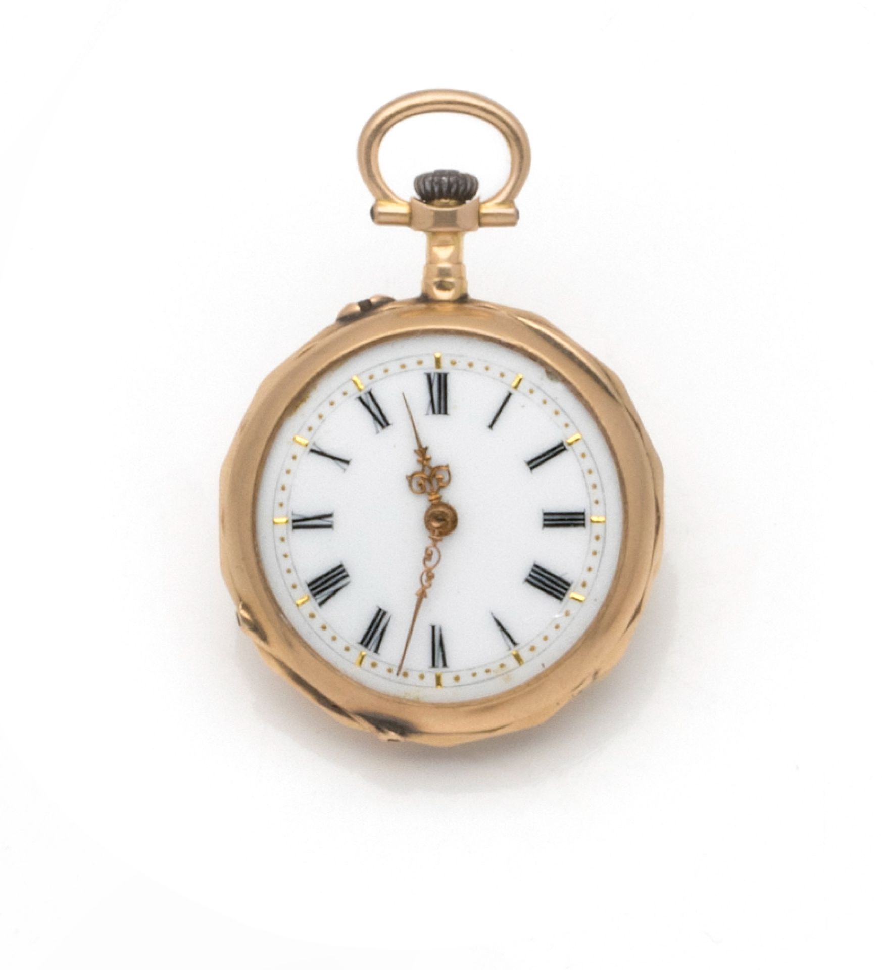 Null Kragenuhr aus 18 Karat Gelbgold (750/1000) mit mechanischem Uhrwerk, einfar&hellip;
