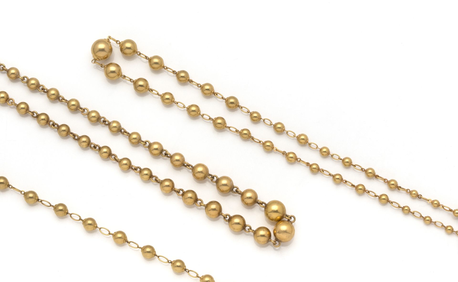 Null Two Marseille necklaces in 18K (750/1000) yellow gold, each composed of 35 &hellip;
