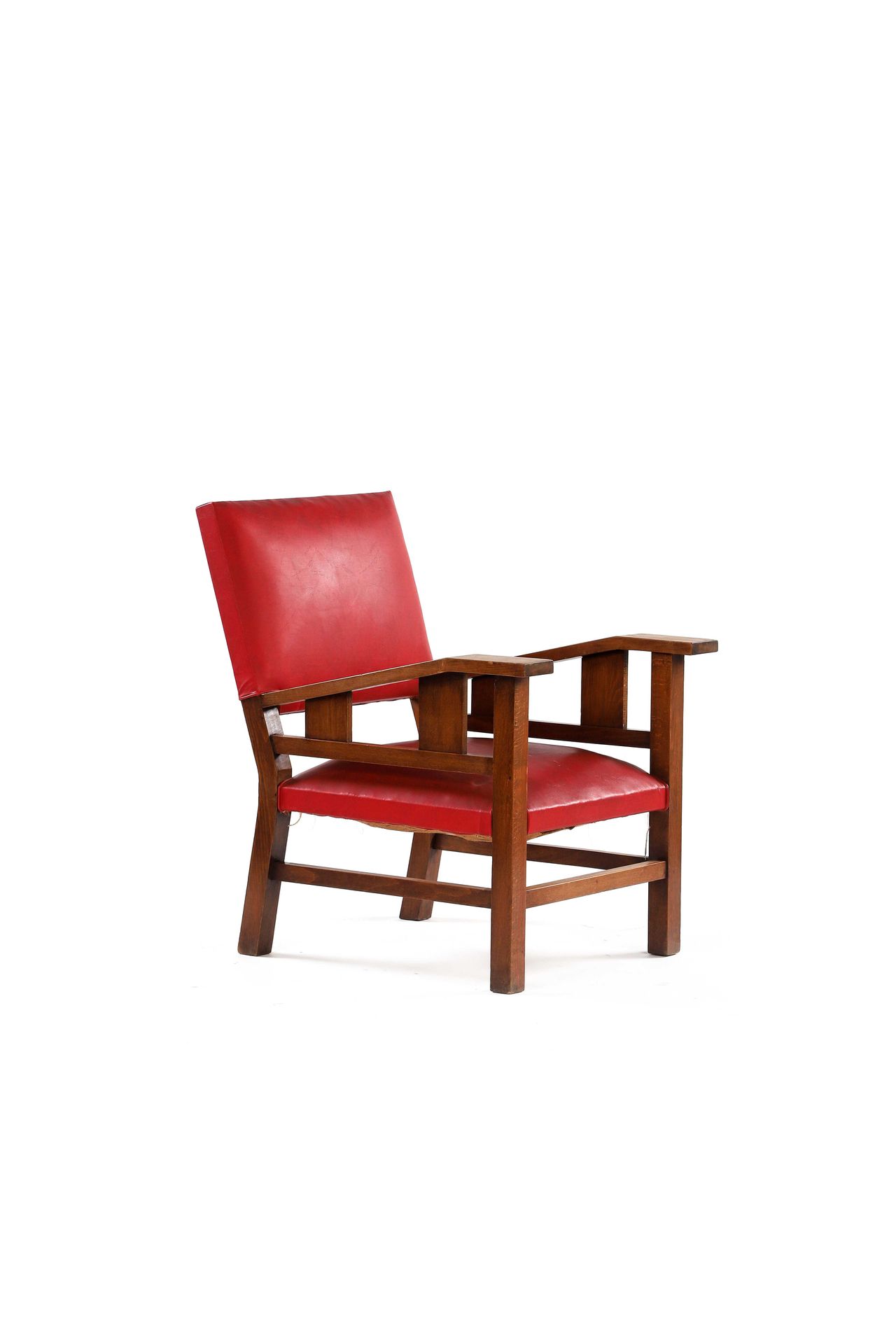 Francis JOURDAIN (1876-1958) 扶手椅
榉木，仿皮 
82 x 60 x 66厘米。
约1940年

扶手椅
榉木，仿皮
32.28 &hellip;