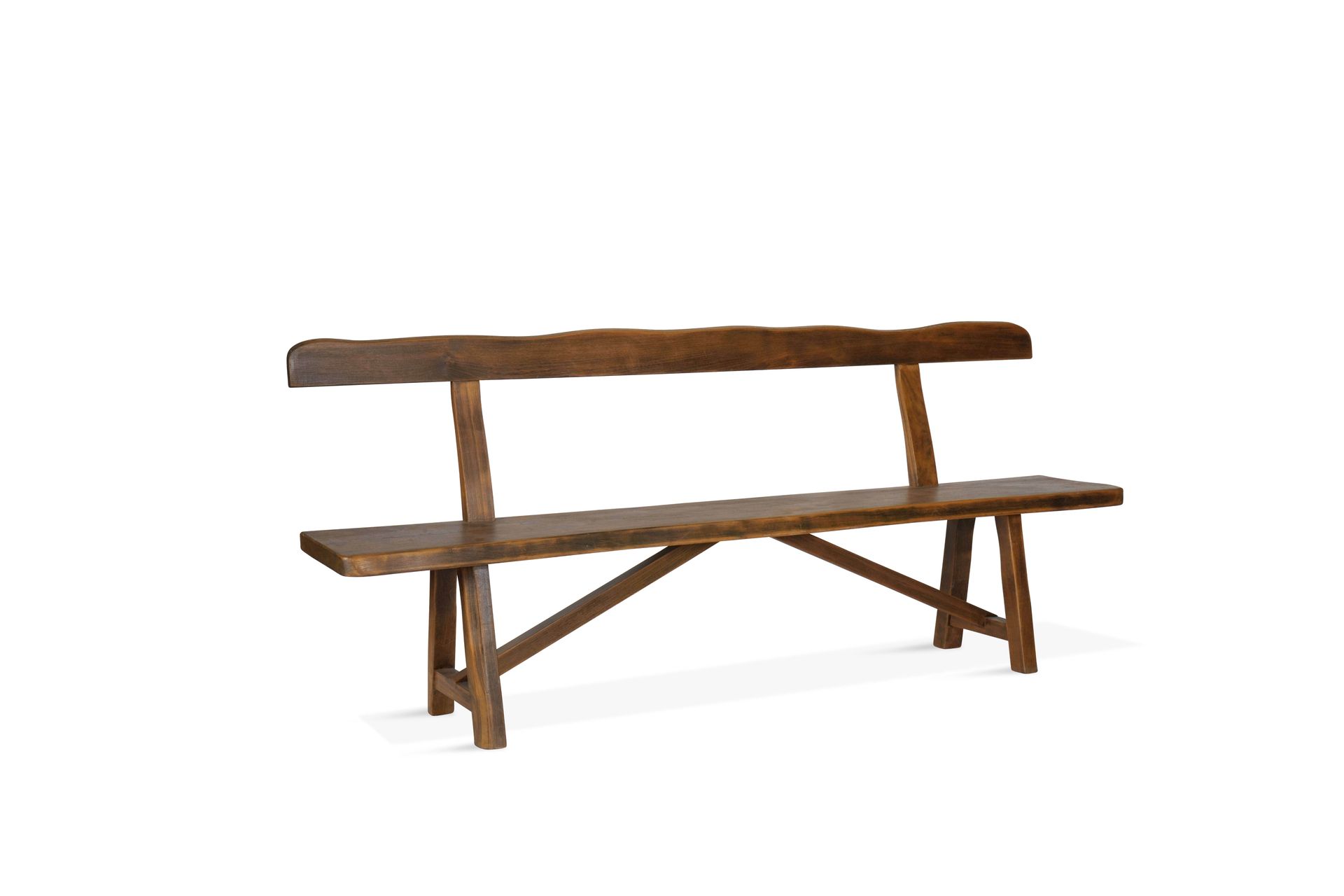 TRAVAIL SCANDINAVE Scandinavian work Wood bench 87 x 200 x 36 cm. Circa 1965