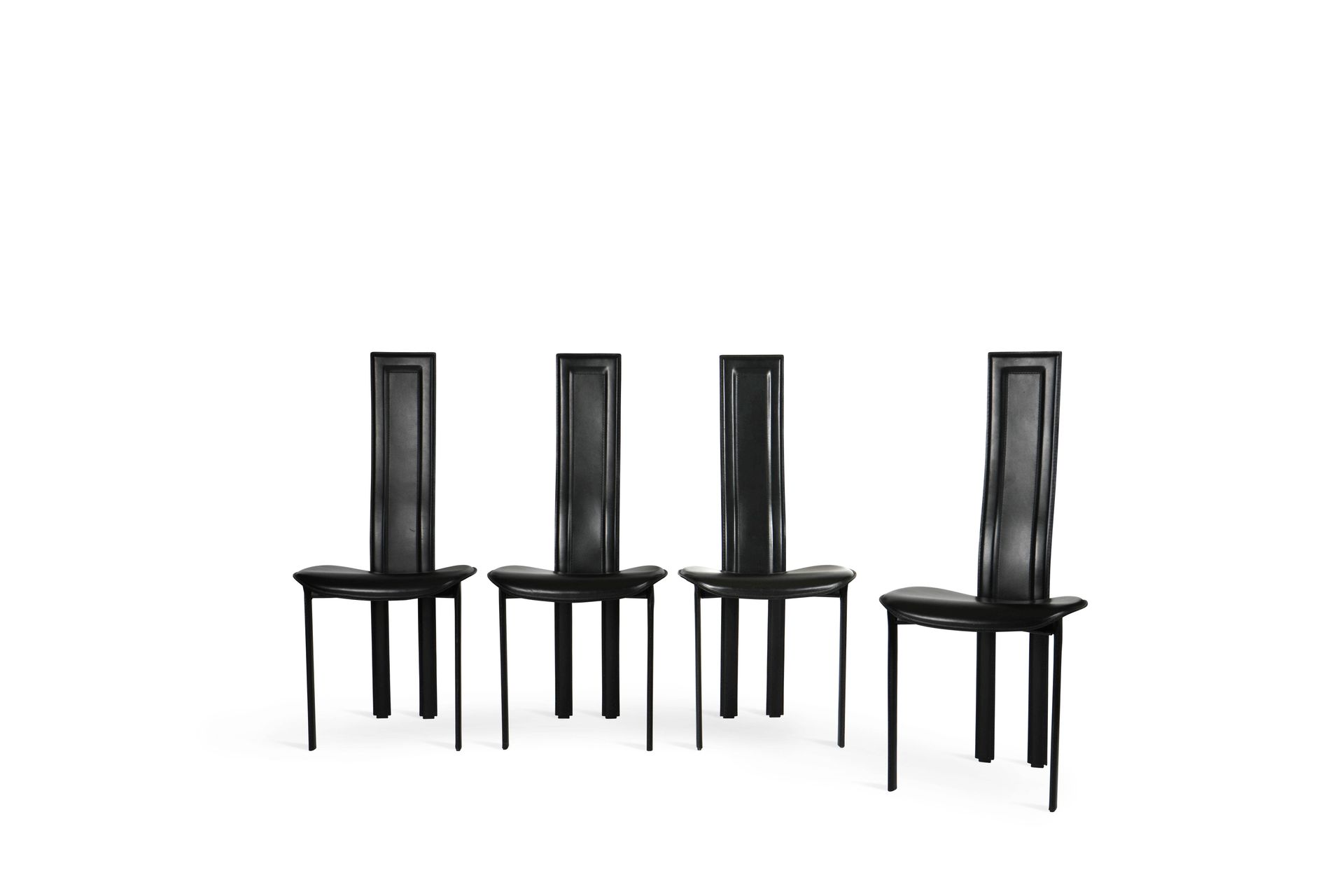 Cattelan CATTELAN 4 Stühle genannt Lara Leder 107 x 48 x 52 cm. Circa 1990