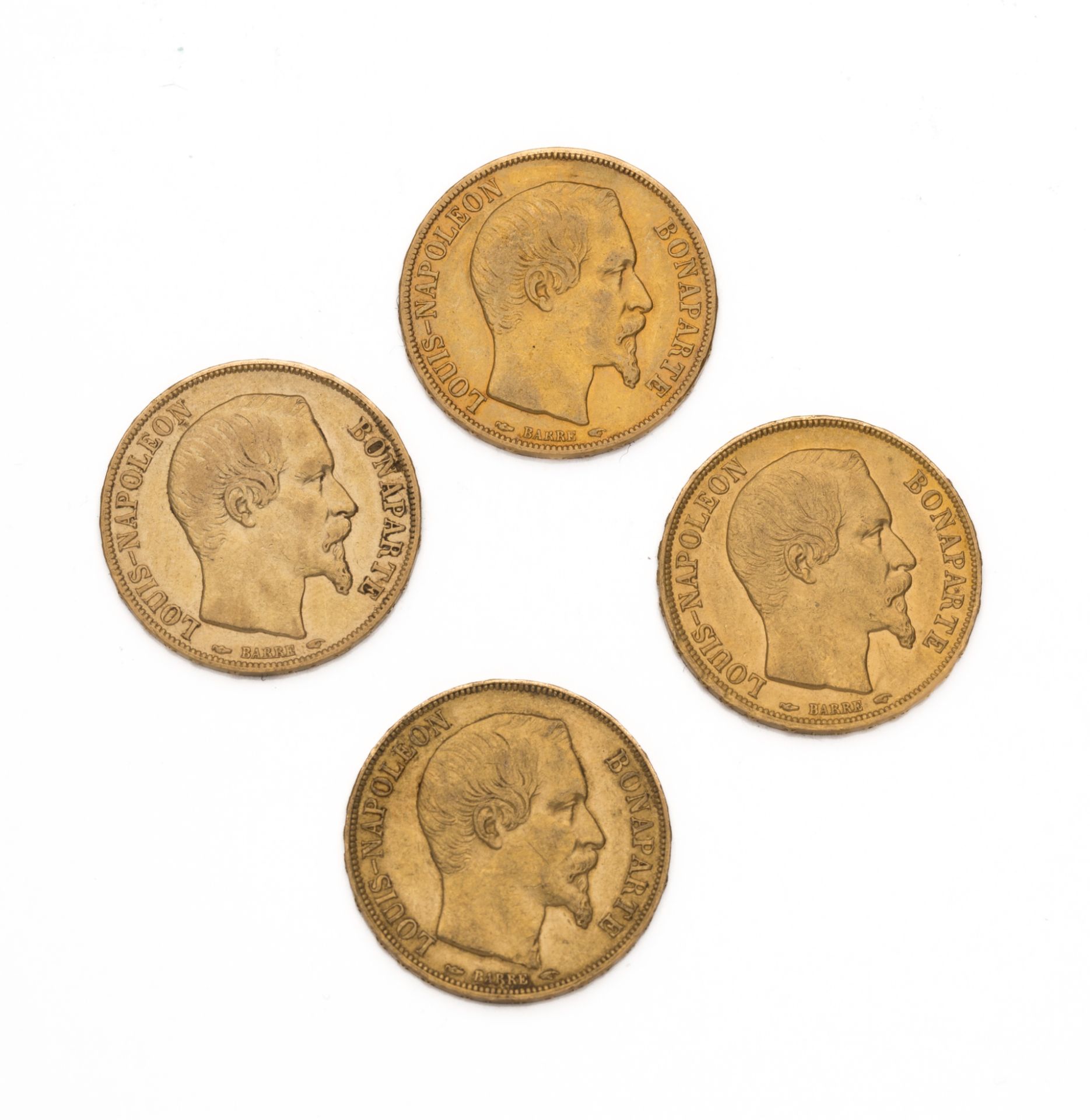 Null 第二帝国
20法郎金币，Naopelon三世，光头。1852 A
重量：25,67克