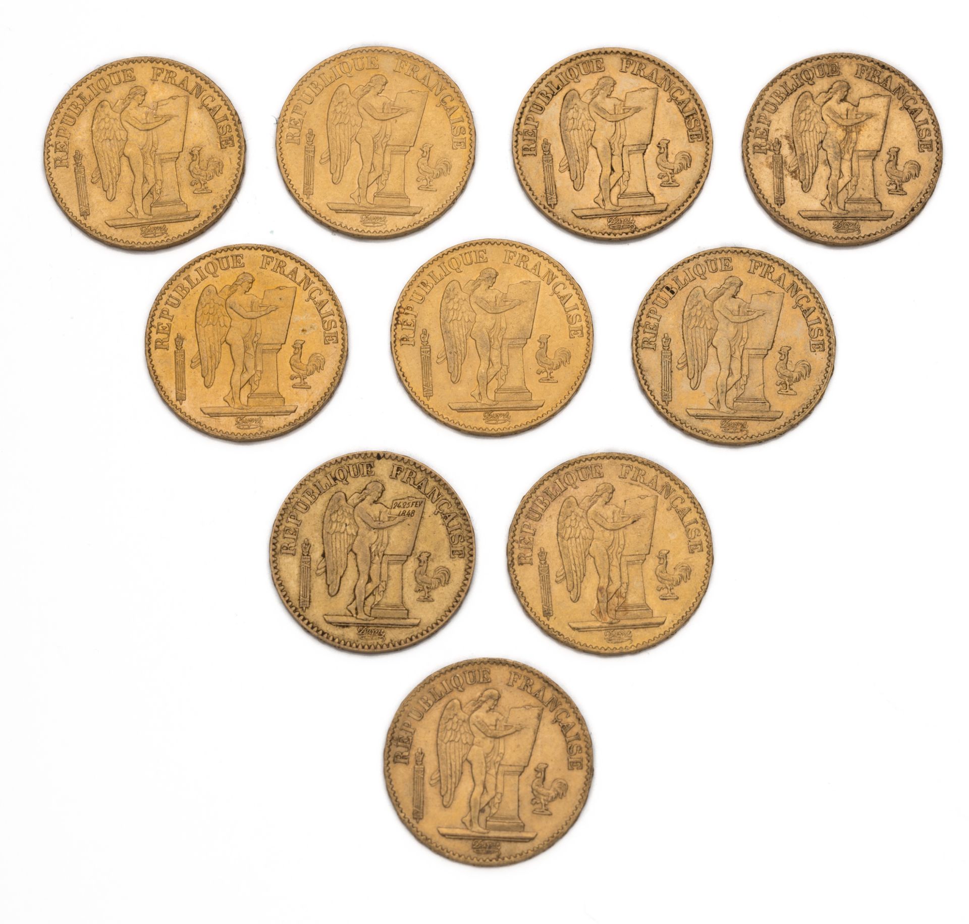 Null 第三共和国
20法郎黄金，Genie。 1848 / 1875 (3 ex) / 1876 (2 ex) / 1877 (4 ex)
重量：64.47&hellip;