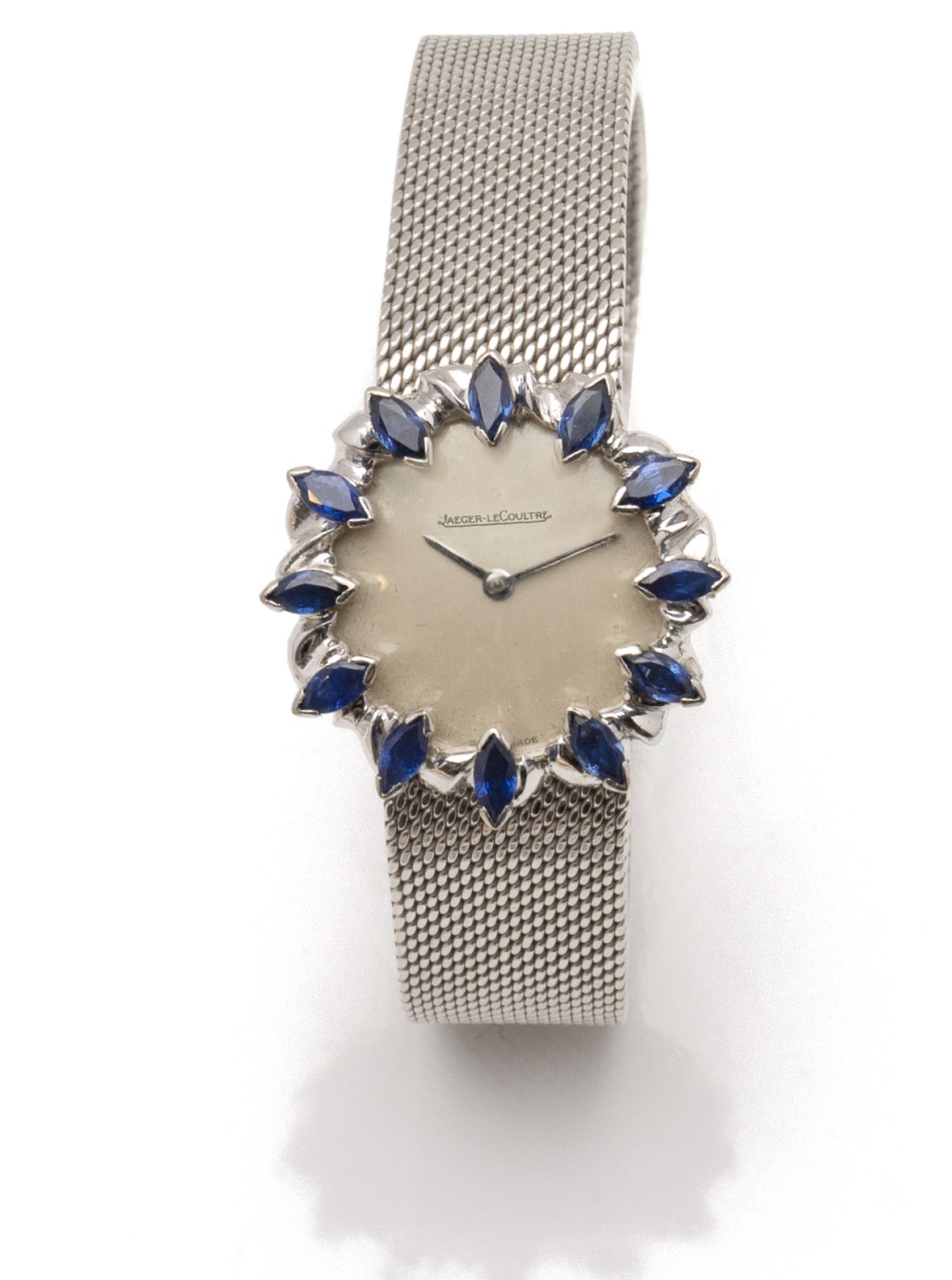Null 积家 (jaeger-lecoultre)
18K（750千分之一）白金女士腕表，银色表盘。表圈装饰有12颗蓝宝石。带签名的表冠。18K（750千分之&hellip;