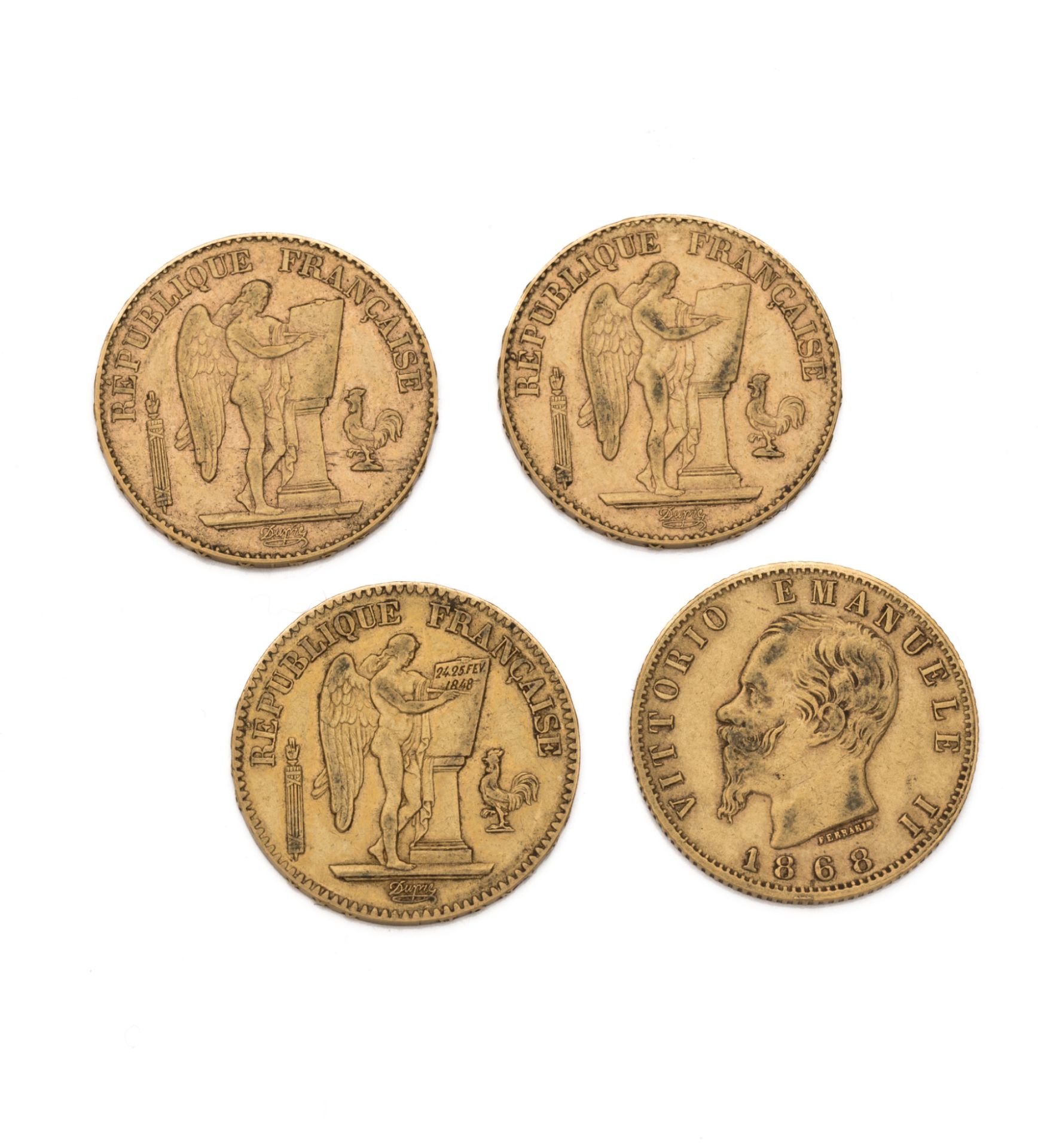 Null IIa REPÚBLICA 
20 francos o, Genie. 1849-1897 (2 ex) (París) 
20 liras, Vit&hellip;