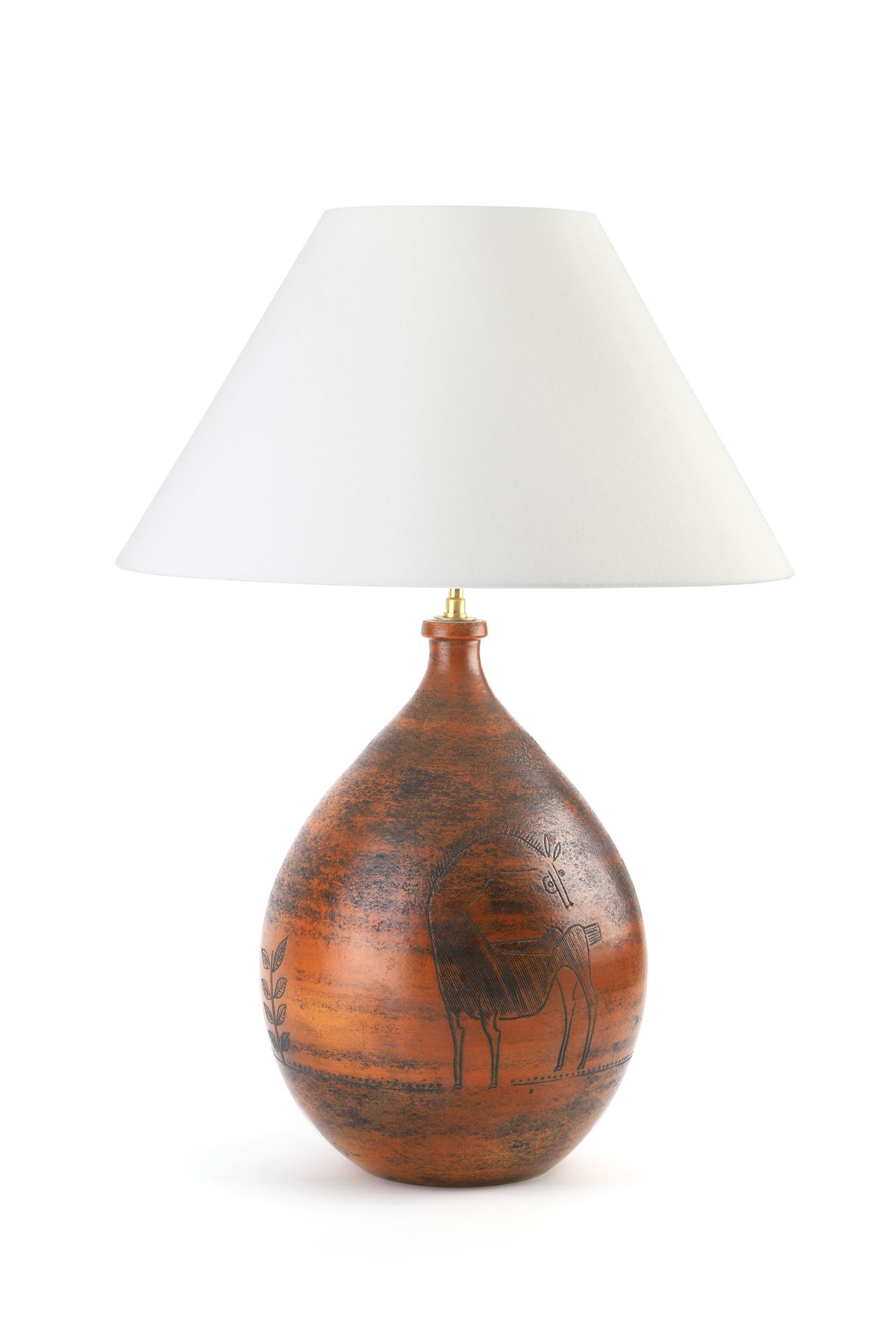 Null Jacques BLIN (1920-1995) Lampe, genannt Taureau Keramik H.: 35 cm. Auf der &hellip;