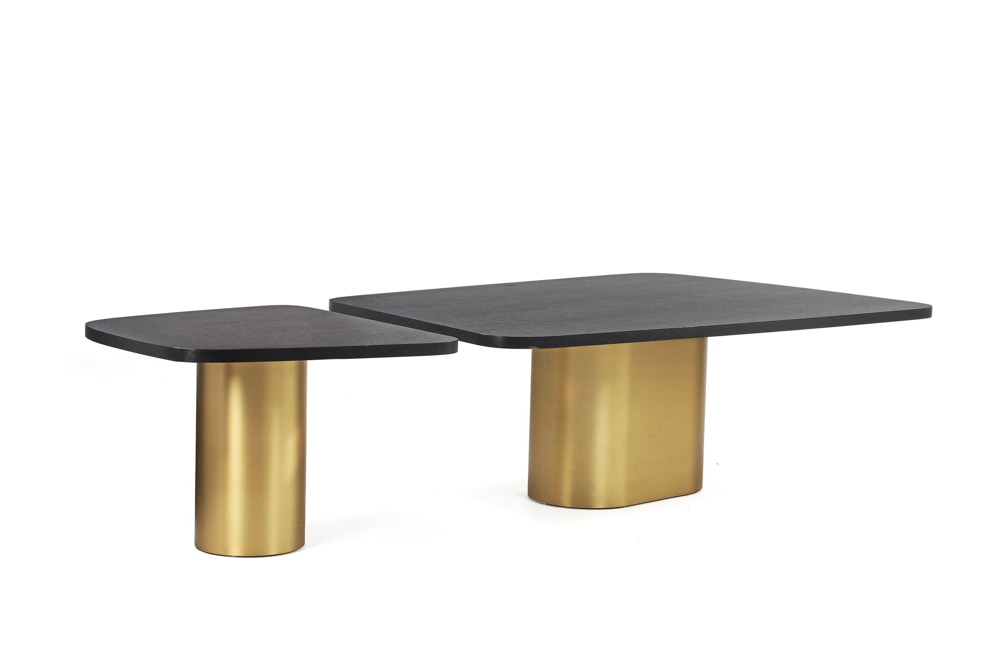 Null India MAHDAVI (1962) Table called Alber Brass, stained walnut 70 x 290 x 14&hellip;