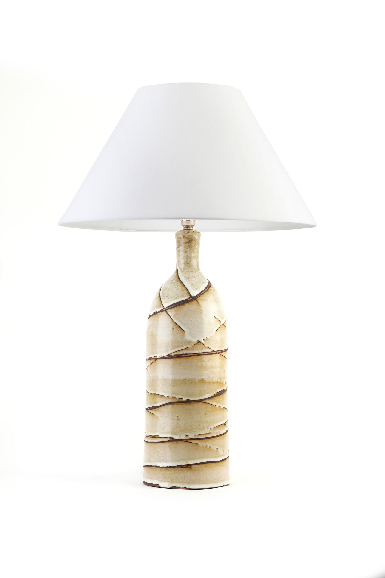 Null Suzanne RAMIÉ (1907-1974) Lampe Céramique Cachet Madoura plein feu sur l’en&hellip;