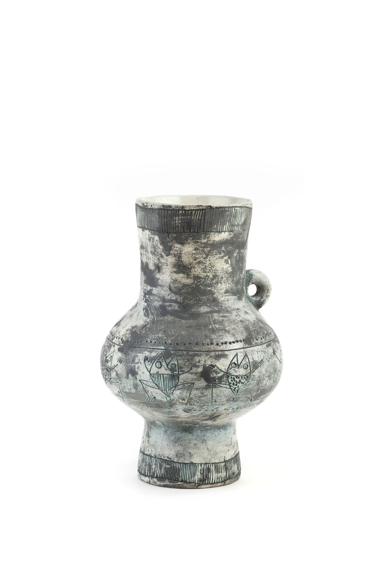 Null Jacques BLIN (1920-1995) 陶瓷花瓶，背面有J. Blin签名 高：32.5厘米。约1960年