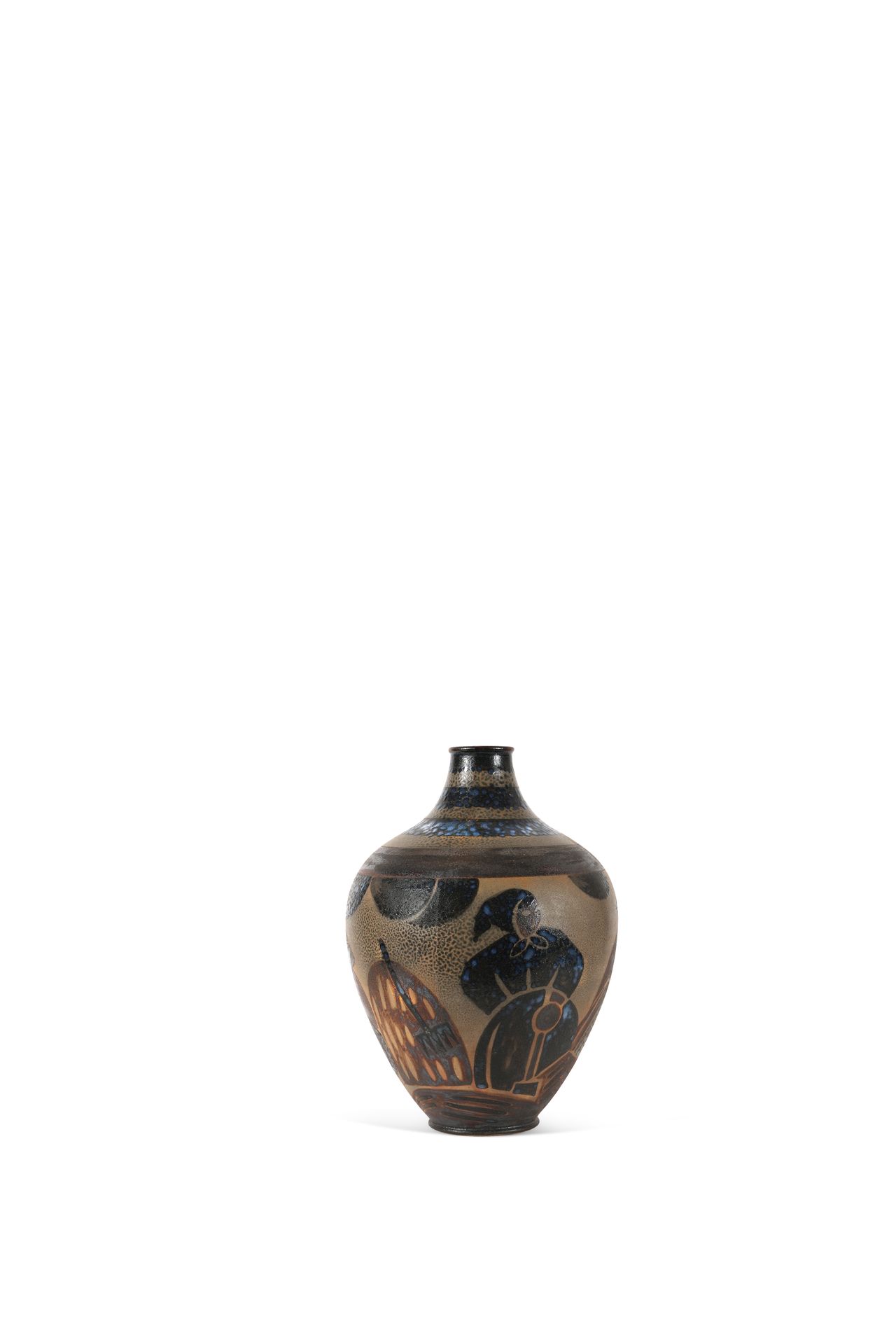 Null Claude LEVY (1895-1942) 陶瓷花瓶 底部有签名和标记 高41厘米 Primavera, 约1935年