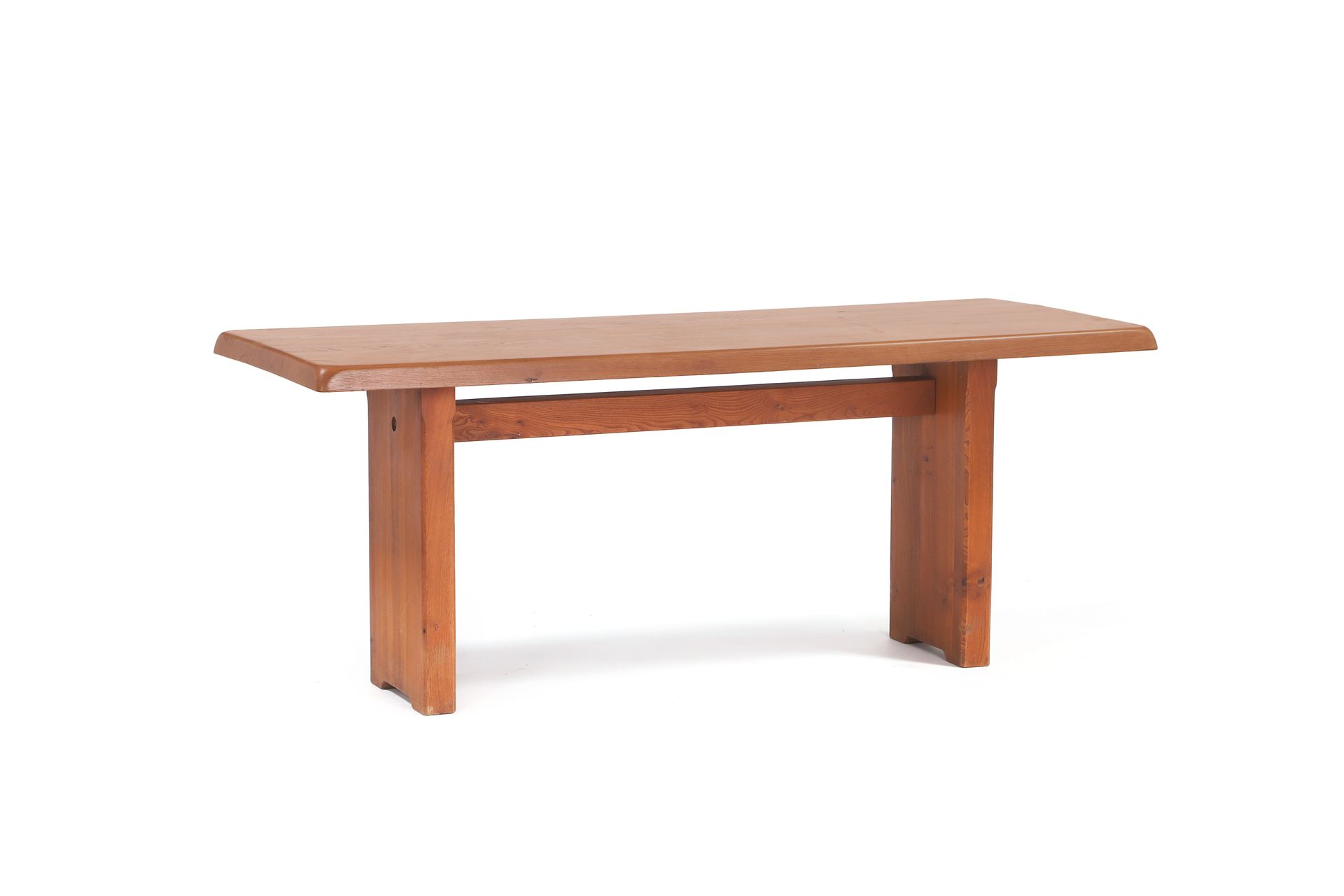 Null Pierre CHAPO (1927-1987) Table called T14A Elm 74 x 180 x 72 cm. Circa 1960