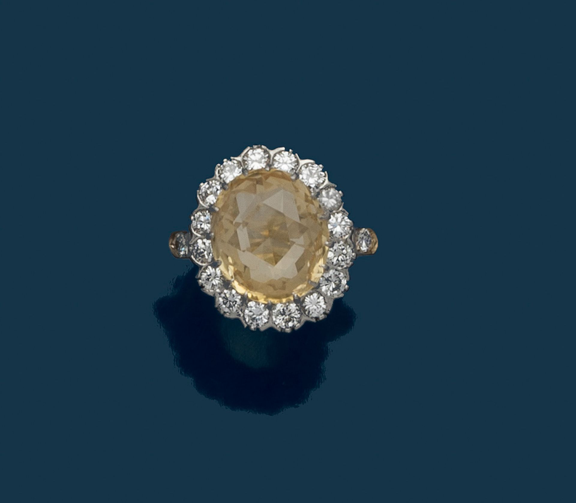 Null Importante anello a pompon in oro 18 carati (750/1000) bicolore con al cent&hellip;