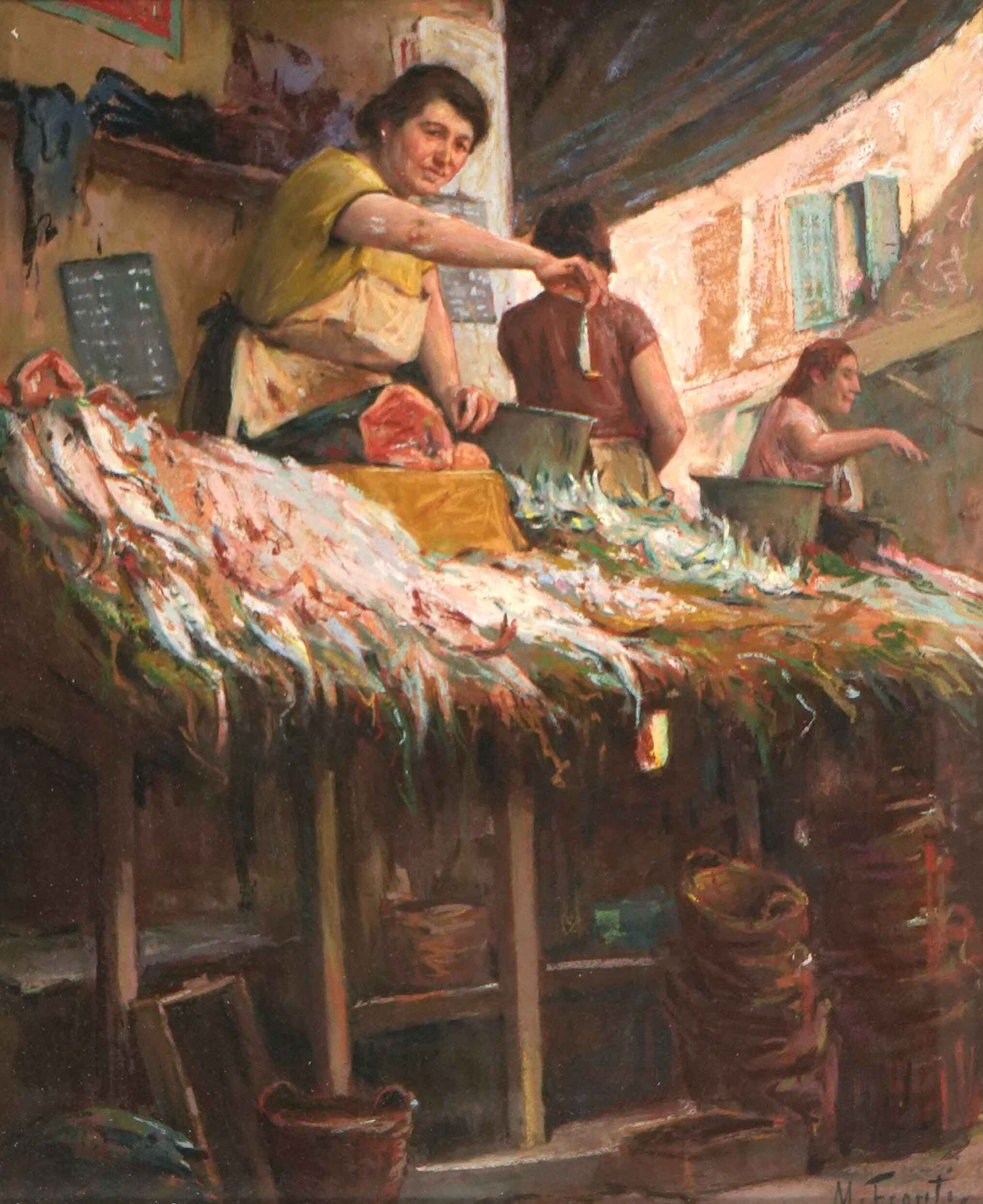 Null Michel FRONTI (1862-1935)
La marchande de poissons au marché du Panier
Past&hellip;