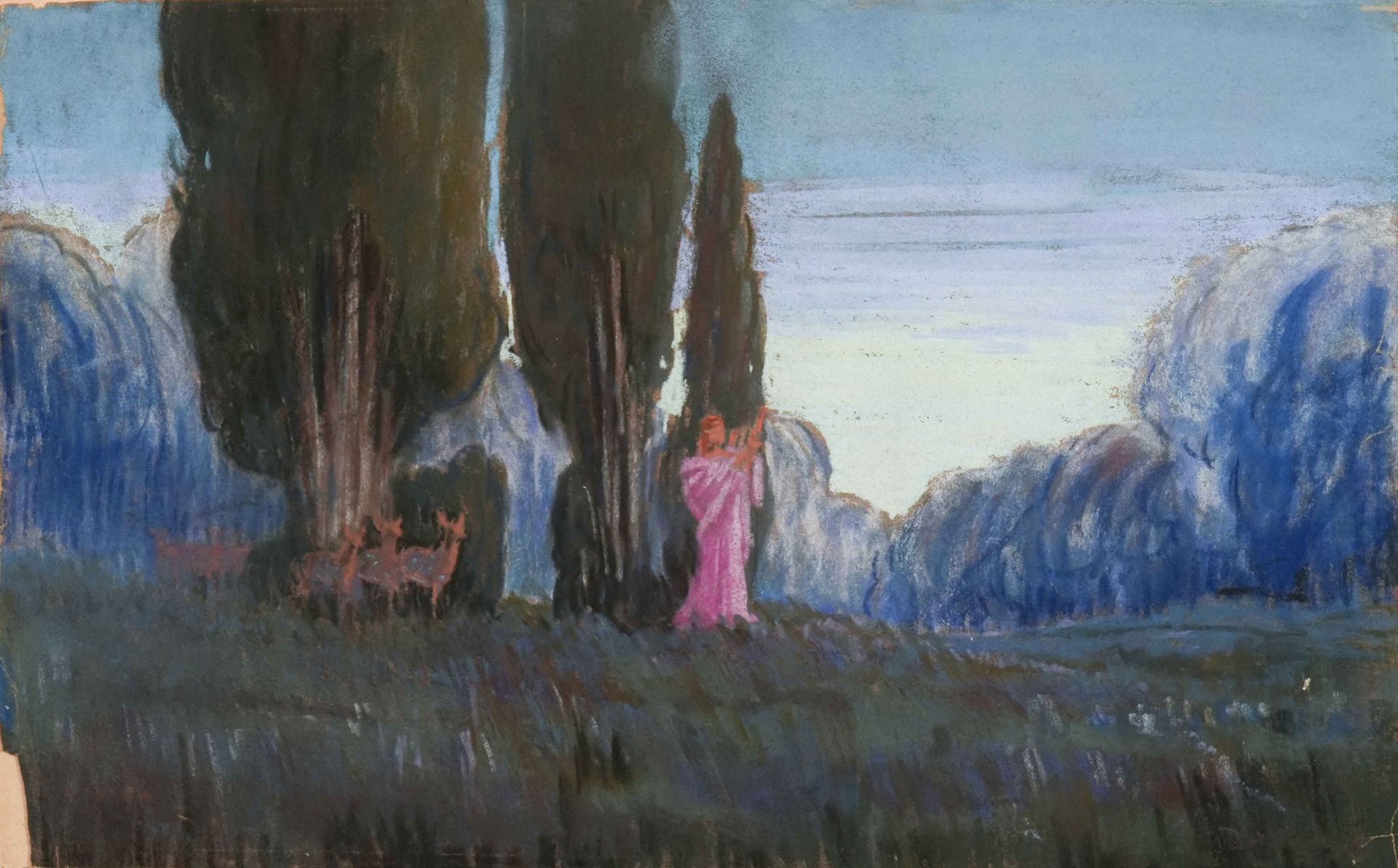 Null Alphonse OSBERT (1857-1939)
Scène symboliste
Pastel
Signé en bas à droite
3&hellip;