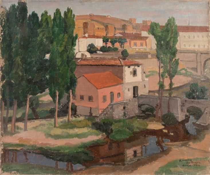 Null Frédéric Marius de BUZON (1879-1958) La muraille médiévale d’Avila. 1934. H&hellip;
