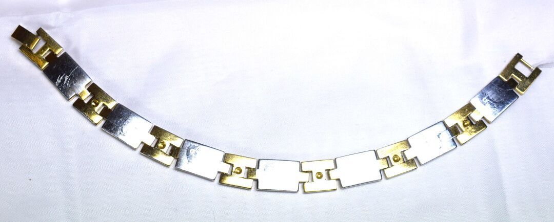 Null Steel and gold-plated metal bracelet