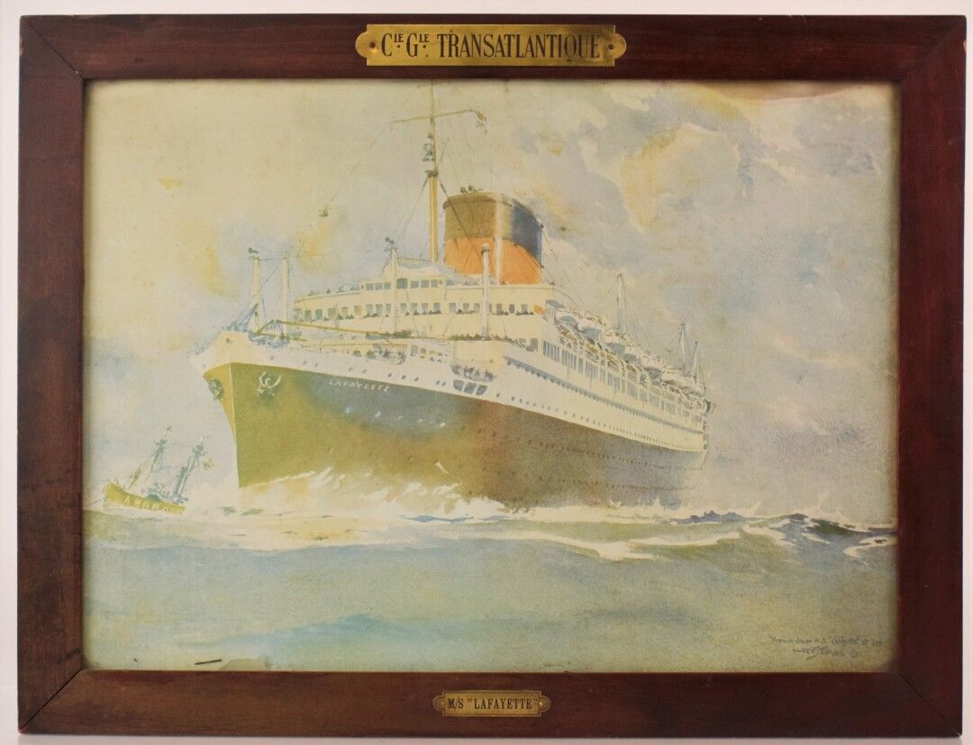 Null COMPAGNIE GENERALE TRANSATLANTIQUE

"Lafayette liner 

Framed reproduction &hellip;