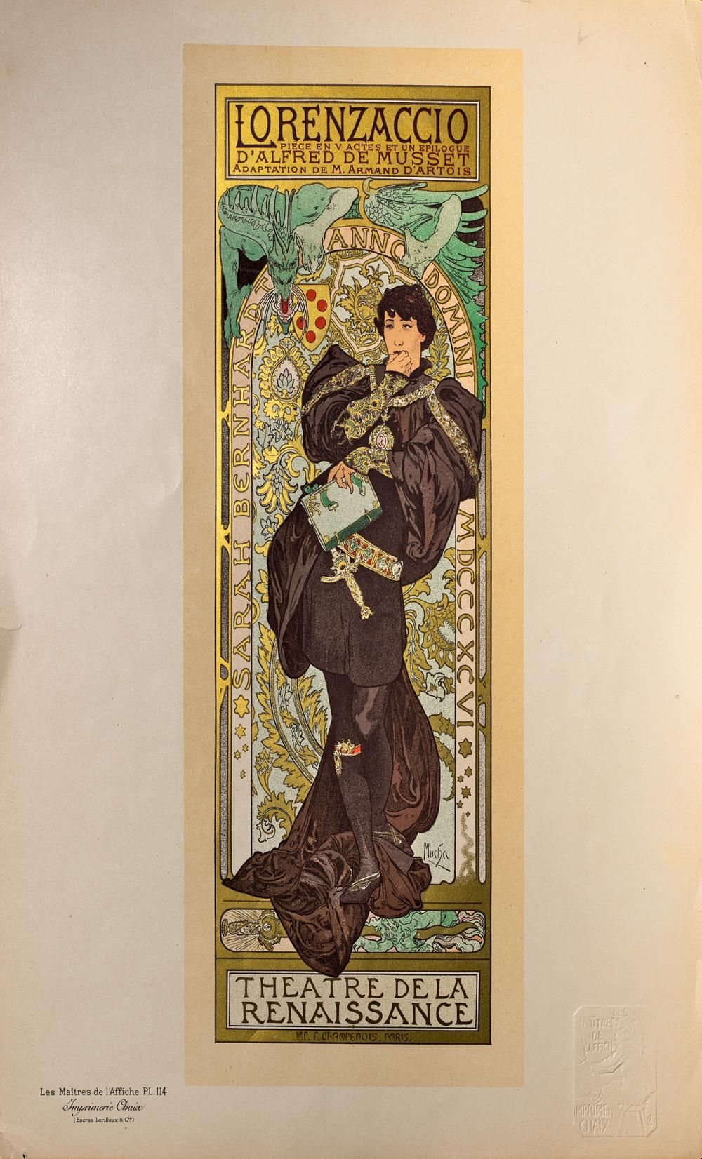 ALPHONSE MUCHA (1860 - 1939) 右下角印有 "Mucha "的字样

彩色石版画

由Imprimerie Chaix印制

图像。3&hellip;