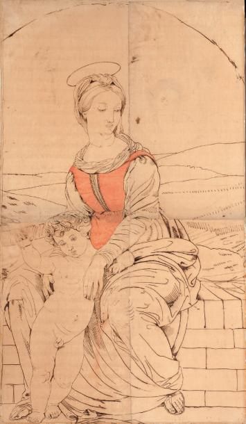 DELACROIX EUGÈNE (CHARENTON SAINT MAURICE 1798 - PARIS 1863) Etude pour la Vierg&hellip;