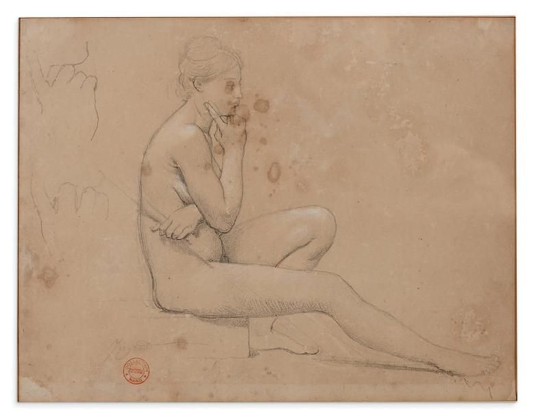 INGRES JEAN AUGUSTE DOMINIQUE (MONTAUBAN 1780 - PARIS 1867) Etude de femme nue d&hellip;
