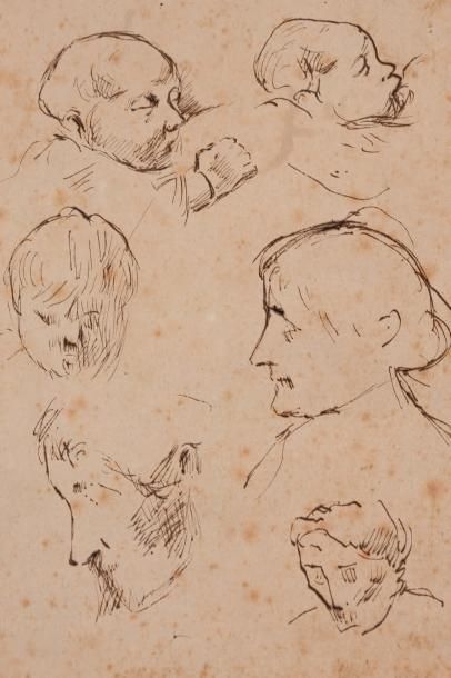 GAUGUIN PAUL (PARIS 1848 - UTUONA 1903) Etude d'une femme et d'un petit enfant, &hellip;