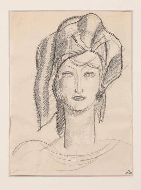DUPAS Jean (1882 - 1964) + Jeune femme au turban
Dessin à l'encre de Chine monog&hellip;