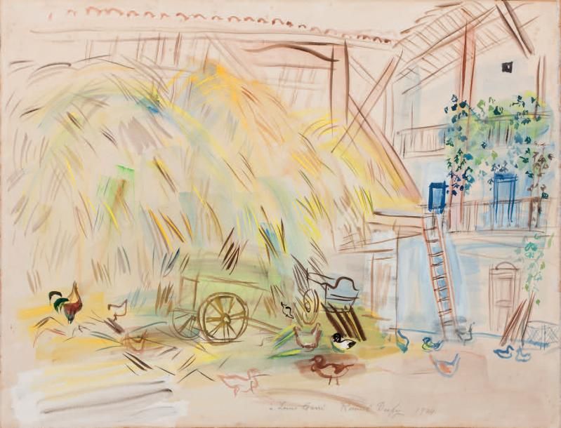 Raoul DUFY (1877-1953) Moisson, 1944
Aquarelle et gouache sur papier signée, déd&hellip;