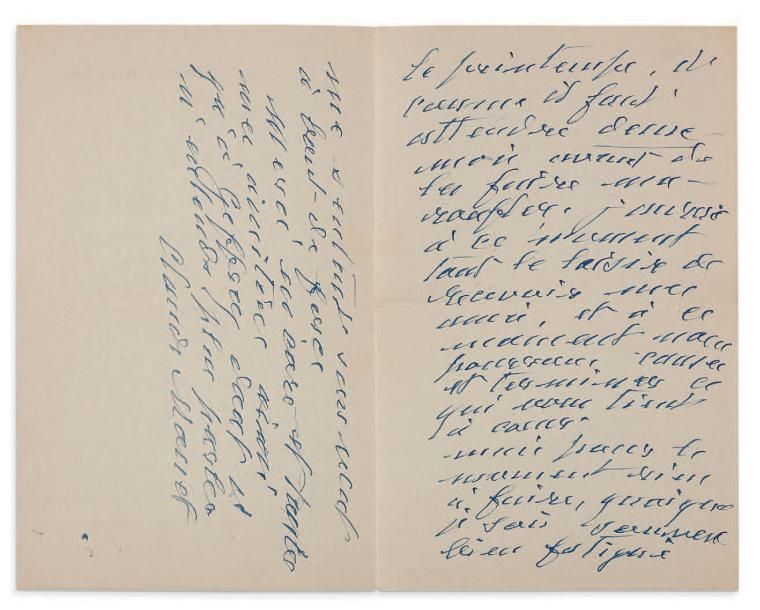 MONET CLAUDE (1840 - 1926) L.A.S., Giverny 17 novembre 1925, à un ami; 3 pages i&hellip;