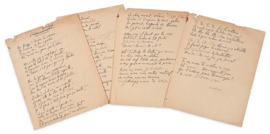 AUDIBERTI JACQUES (1899-1965) 
Poème autographe signé, Martyrs, circa 1936; 4 pa&hellip;