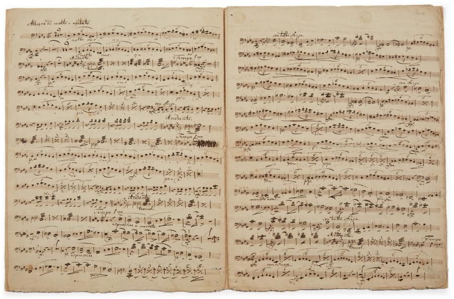WAGNER RICHARD (1813-1883) MANUSCRIT MUSICAL autographe, Violoncello. Columbus, &hellip;