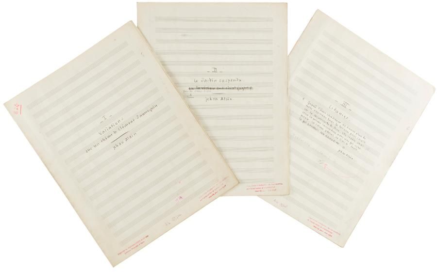 Null ALAIN Jehan (1911-1940).
MANUSCRIT MUSICAL autographe signé, Trois Pièces p&hellip;