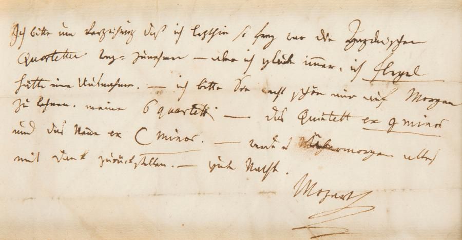 Null MOZART Wolfgang Amadeus (1756-1791).
L.A.S., [été 1787 ?, au baron Gottfrie&hellip;