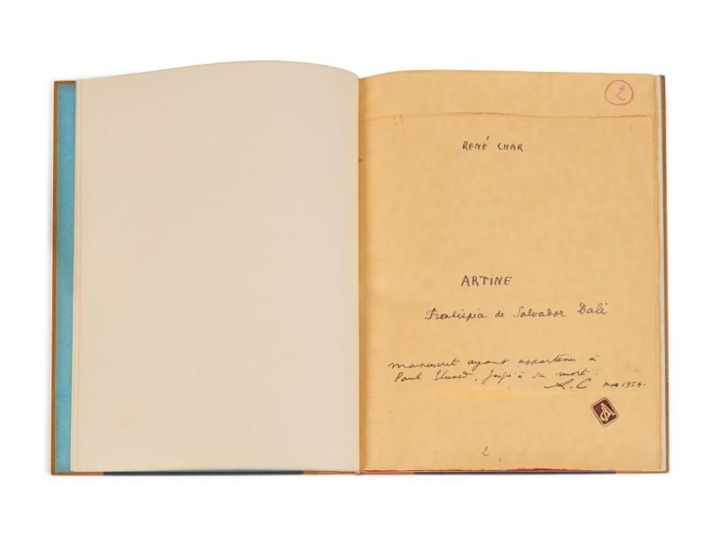 CHAR RENÉ (1907 - 1988) 
ARTINE. Manuscrit autographe signé ayant appartenu à Pa&hellip;