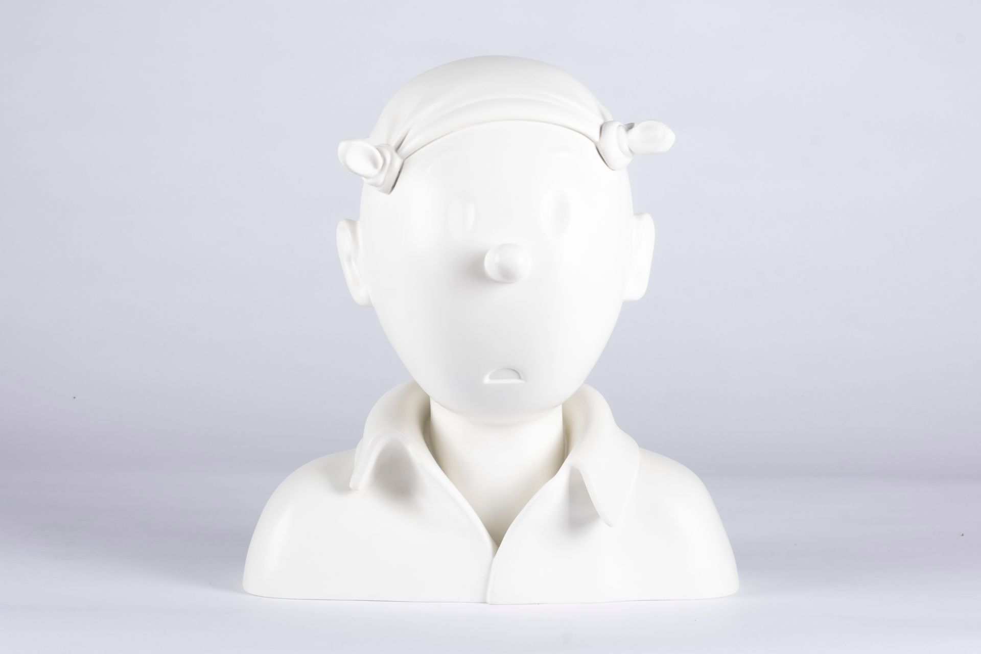 HERGÉ, Georges Remi dit (1907-1983) 
White bust of Tintin with a handkerchief, b&hellip;