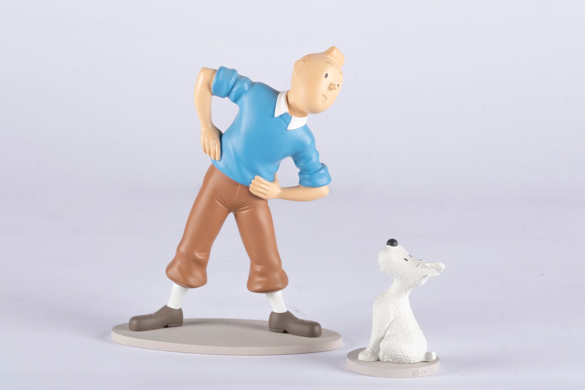 HERGÉ, Georges Remi dit (1907-1983) Moulinsart resin Tintin & Snowy gymnastics, &hellip;