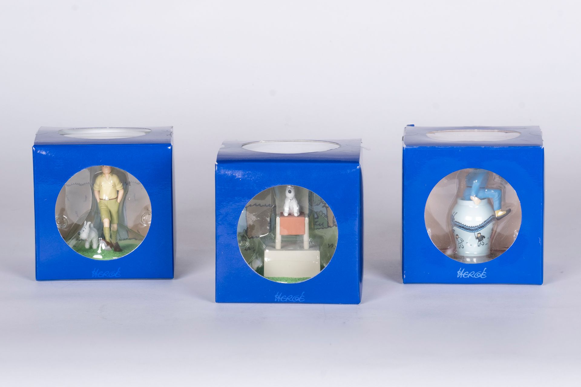 HERGÉ, Georges Remi dit (1907-1983) Set mit 3 Plastikszenen, inspiriert von ''Ti&hellip;