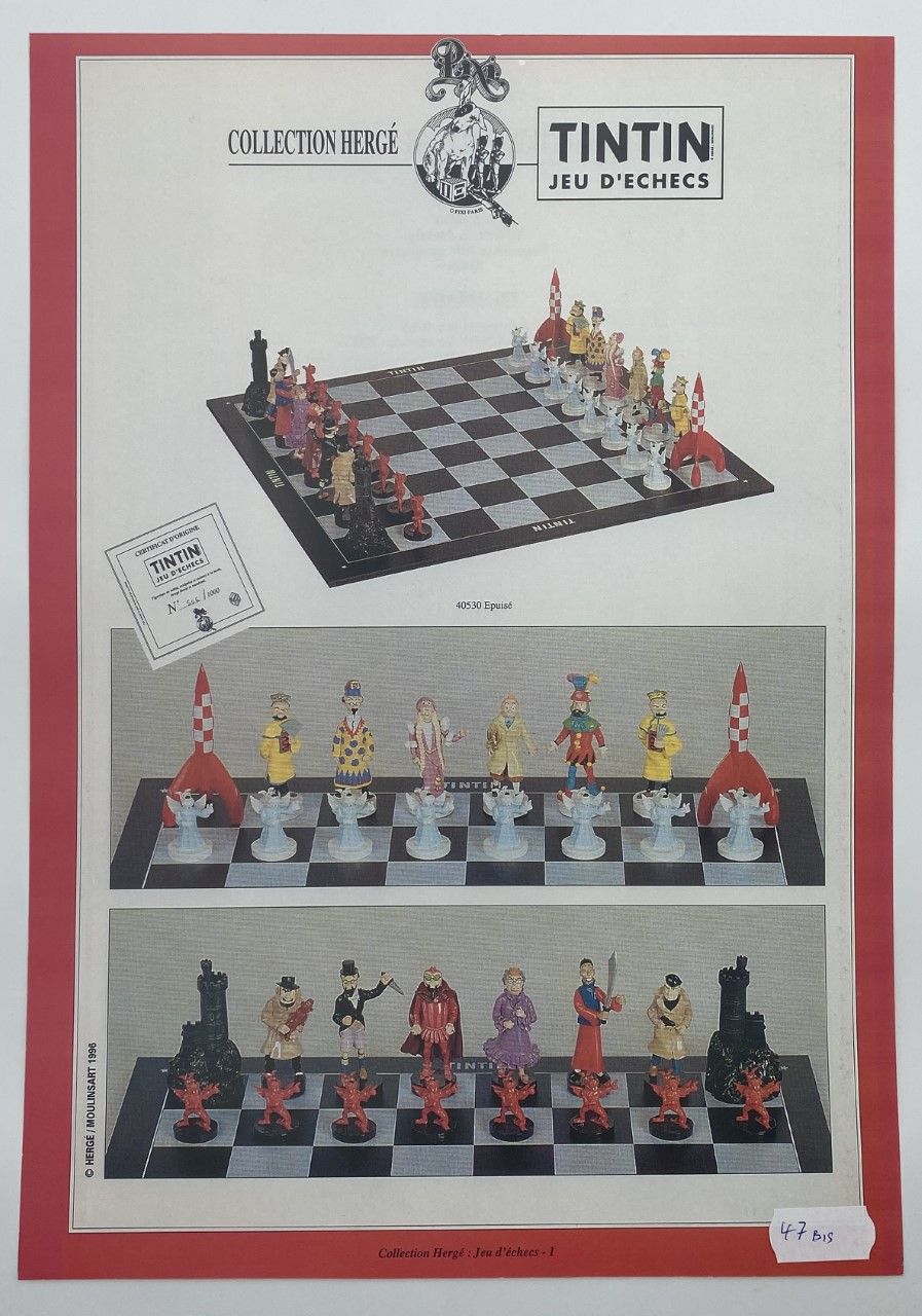 HERGÉ, Georges Remi dit (1907-1983) 
1996年Pixi的国际象棋广告海报，41.5x29厘米