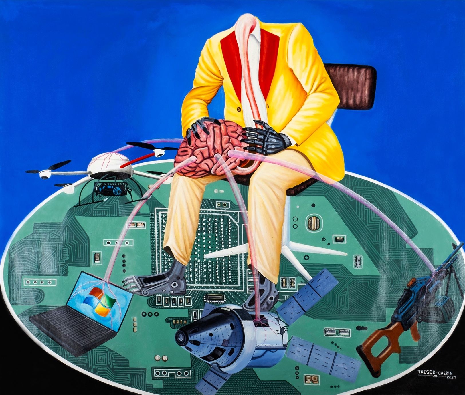 Trésor CHERIN (Kinshasa, 1980 - Lives and works in Kinshasa, DRC) Gemälde Acryl &hellip;