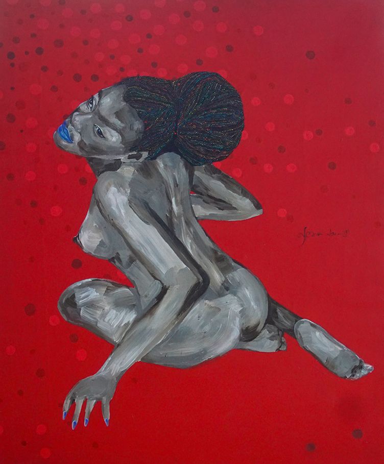 Falonne Mambu (1991. Lives and works in Kinshasa, DRC) 画在画布上的丙烯酸 2021年，签名，100 x &hellip;