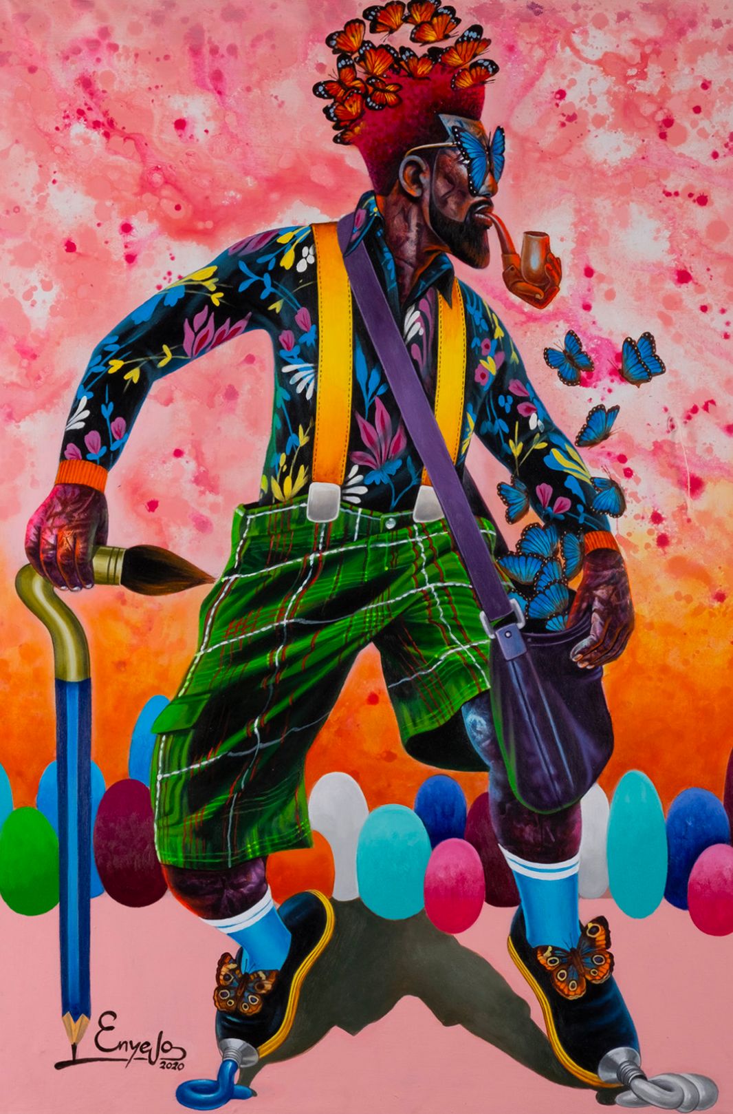 Enyejo Bakaka Pittura acrilica su tela 2020, firmata, 100 x 79 cm. Il suo talent&hellip;