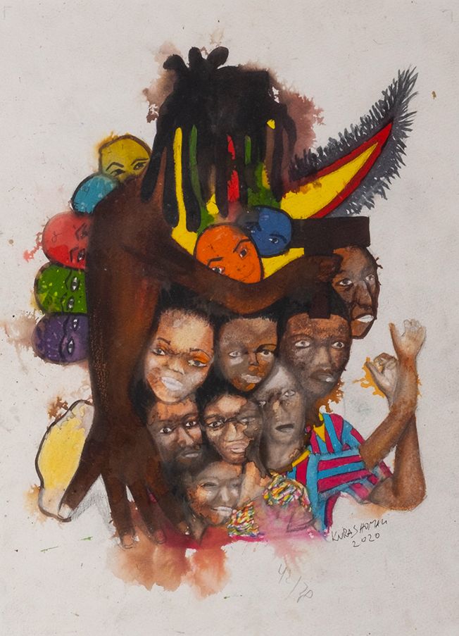 Kura Shomali (Kinshasa, 1979. Lives and works in Kinshasa, DRC) 2020年纸上混合媒体，签名，3&hellip;