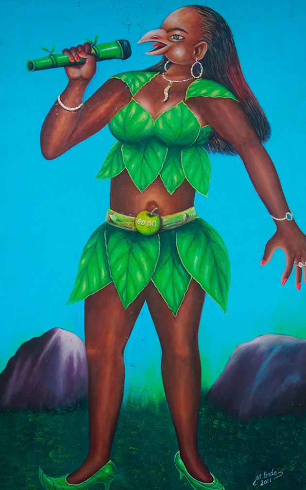 Pierre Bodo (Mandu, 1953 – 2015, Kinshasa DRC) "La femme oiseau" 布面油画 2011年，已确认，&hellip;