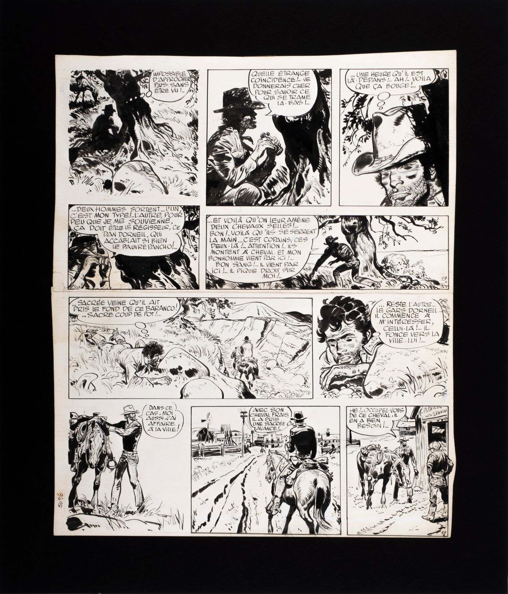 JIJE, Joseph Gillain dit ( 1914 - 1980 ) 
Jerry Spring, planche 39 de "La fille &hellip;